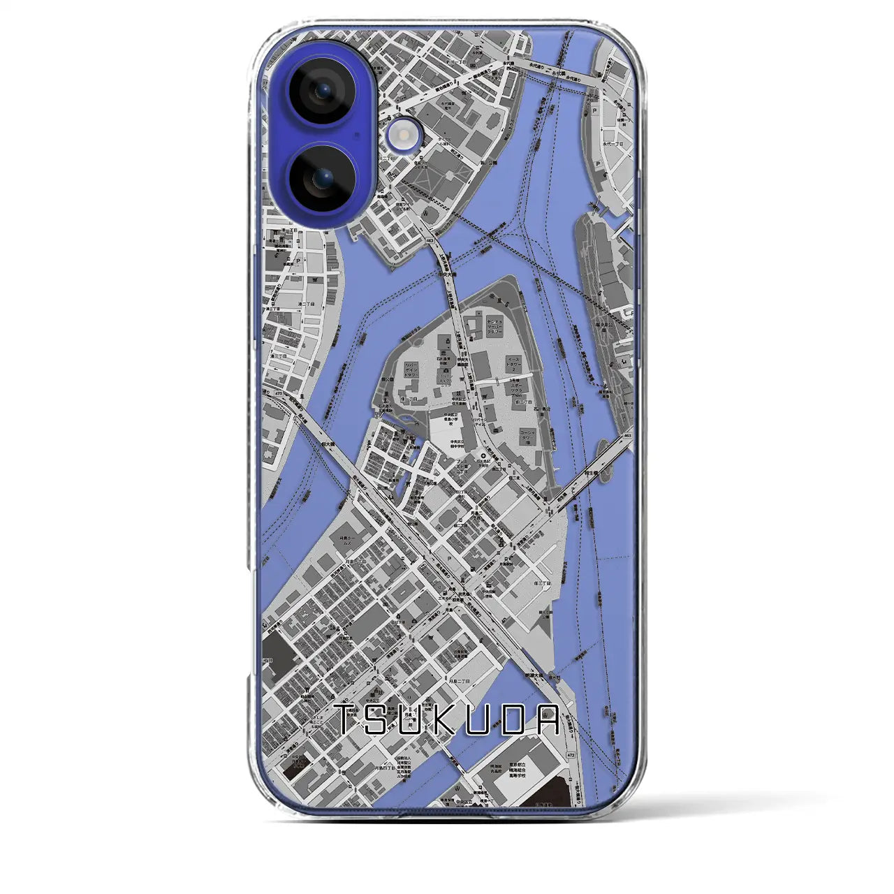 【佃(東京都)】地図柄iPhoneケース(クリアタイプ)