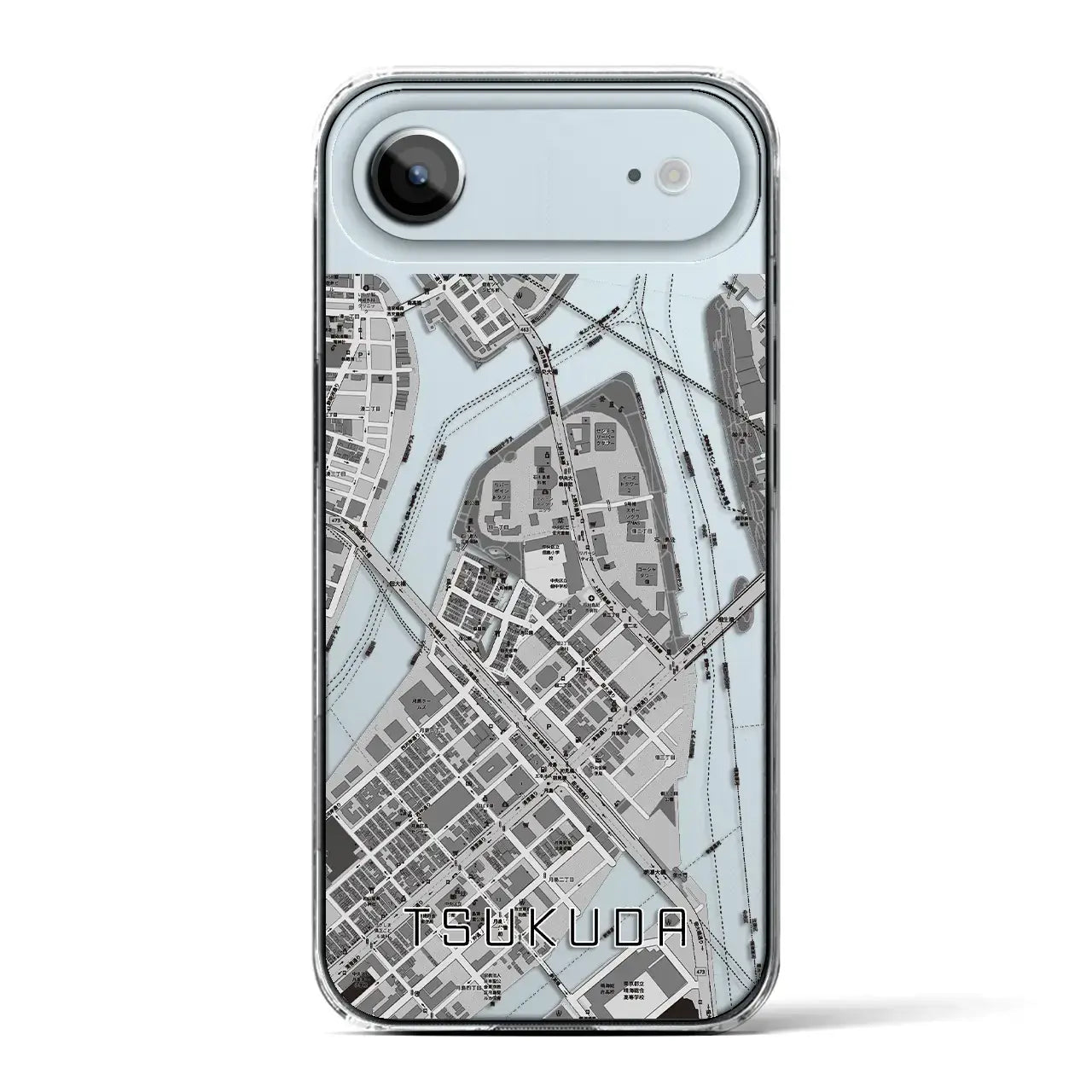 【佃(東京都)】地図柄iPhoneケース(クリアタイプ)