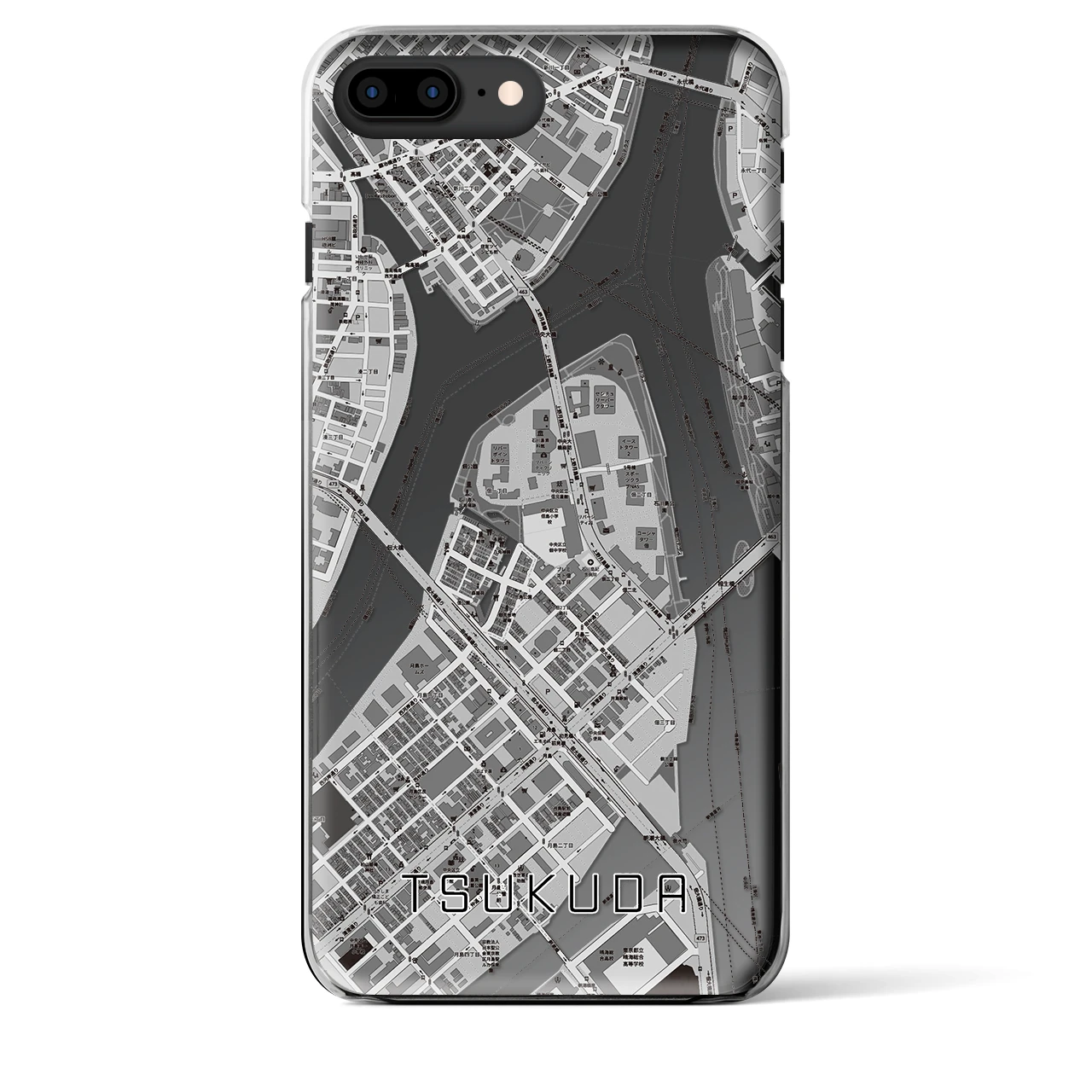 【佃(東京都)】地図柄iPhoneケース(クリアタイプ)
