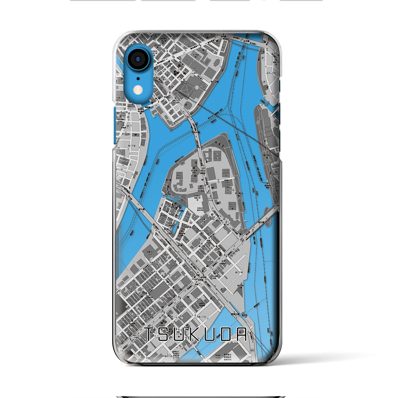 【佃(東京都)】地図柄iPhoneケース(クリアタイプ)