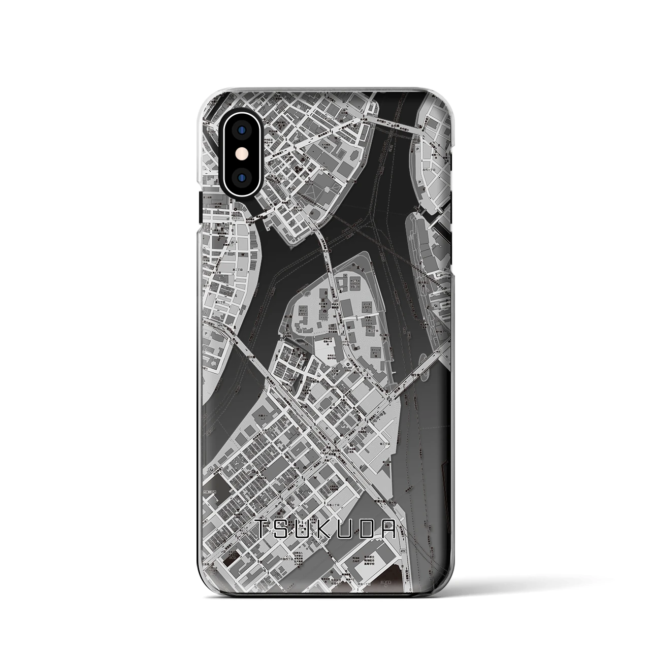 【佃(東京都)】地図柄iPhoneケース(クリアタイプ)