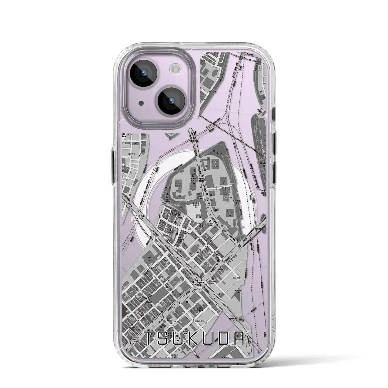 【佃(東京都)】地図柄iPhoneケース(MagSafeタイプ)