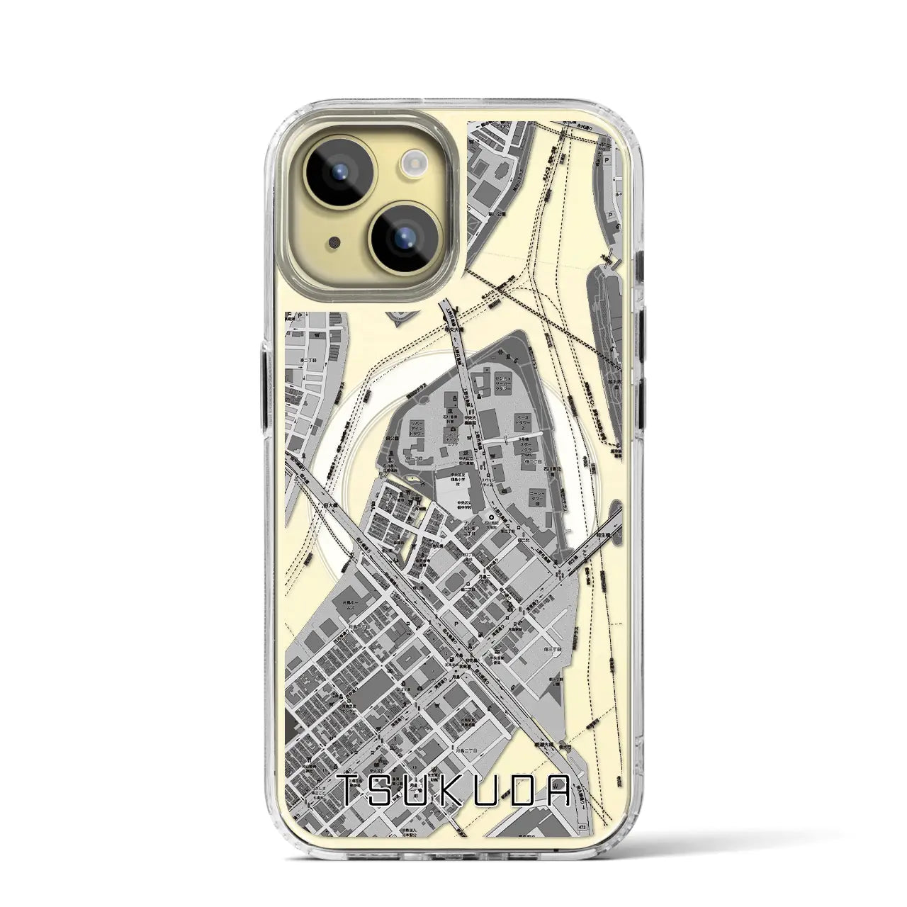 【佃(東京都)】地図柄iPhoneケース(MagSafeタイプ)