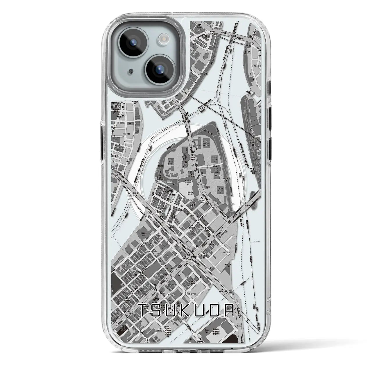 【佃(東京都)】地図柄iPhoneケース(MagSafeタイプ)