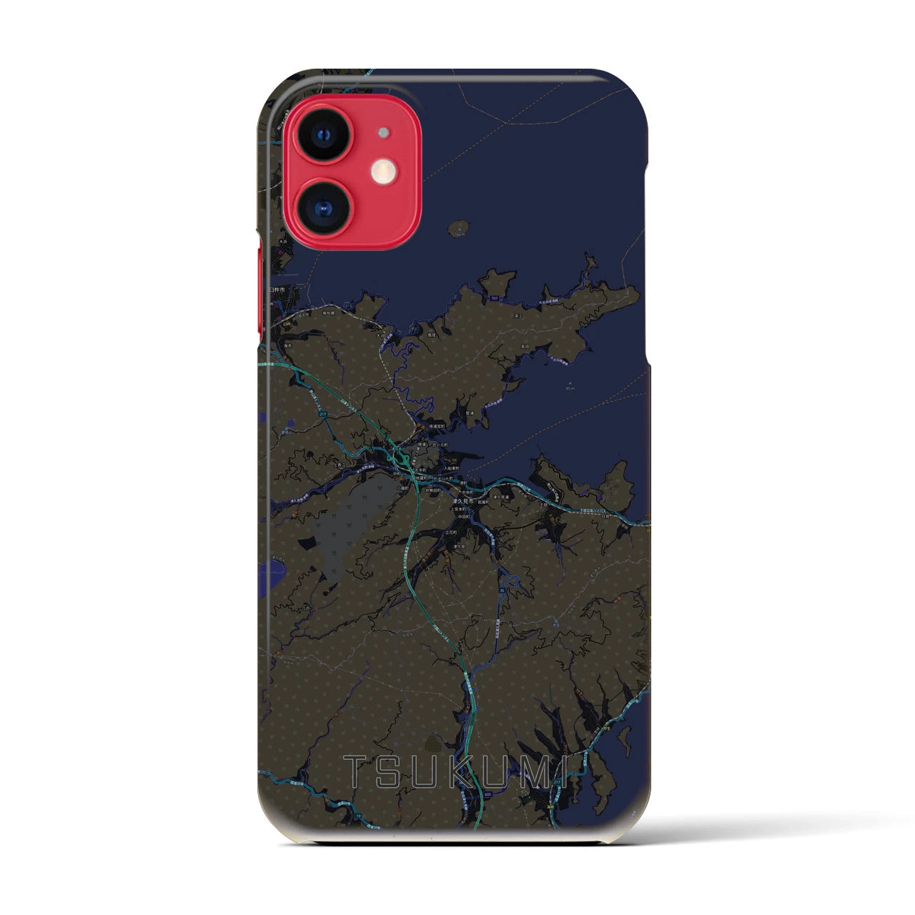 【津久見(大分県)】地図柄iPhoneケース(バックカバータイプ)