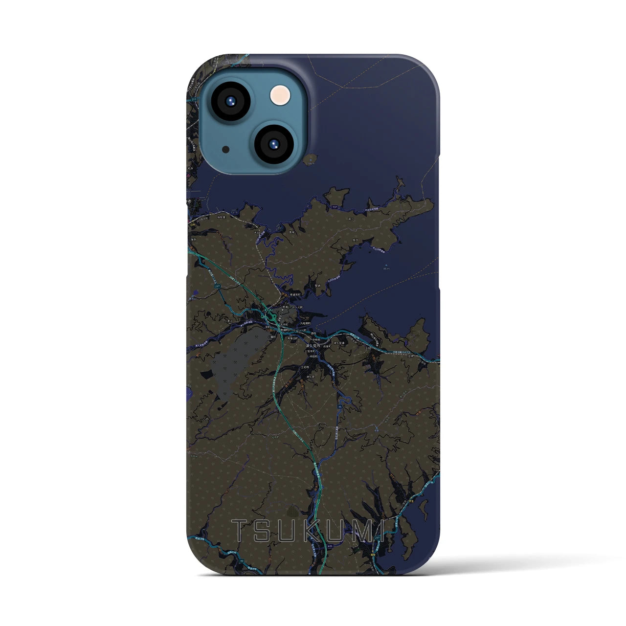 【津久見(大分県)】地図柄iPhoneケース(バックカバータイプ)