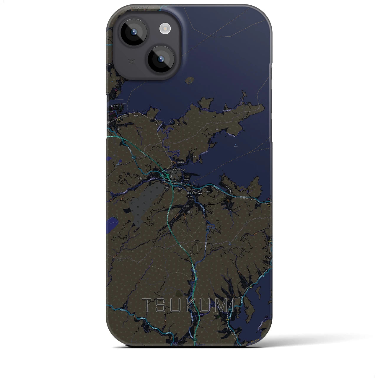 【津久見(大分県)】地図柄iPhoneケース(バックカバータイプ)