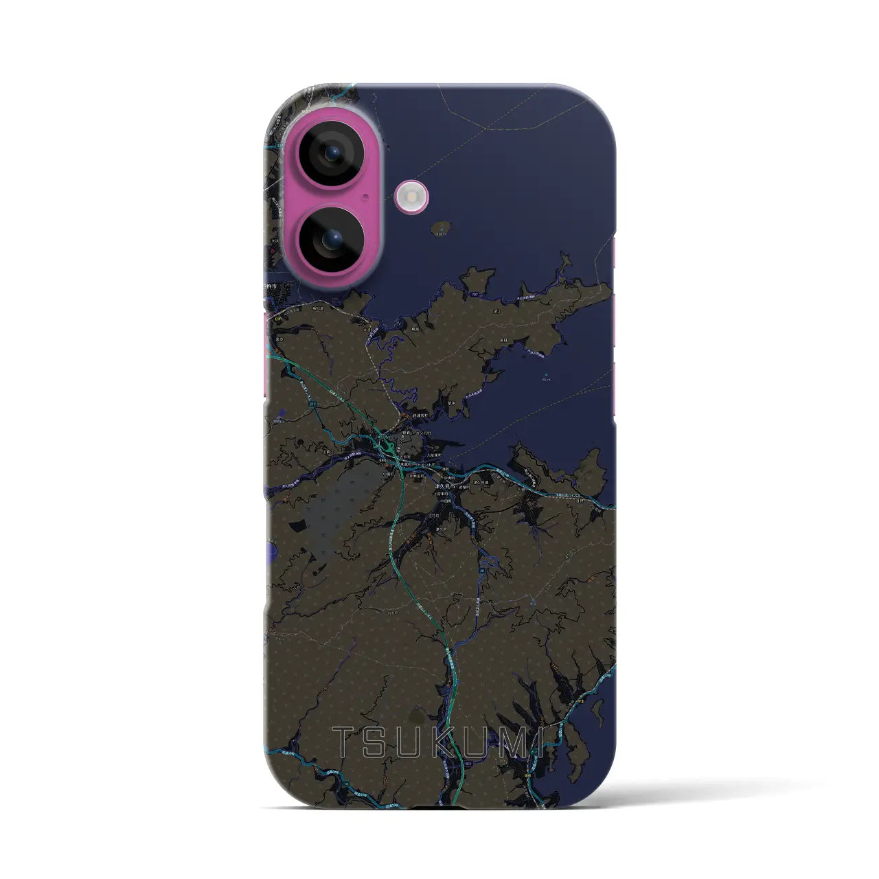 【津久見(大分県)】地図柄iPhoneケース(バックカバータイプ)