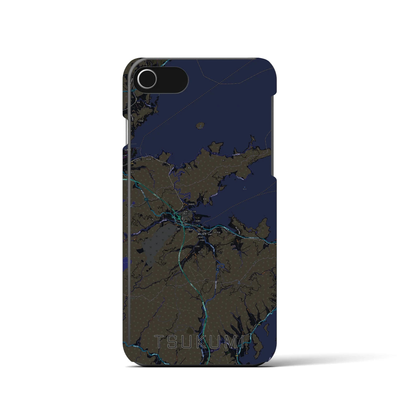 【津久見(大分県)】地図柄iPhoneケース(バックカバータイプ)