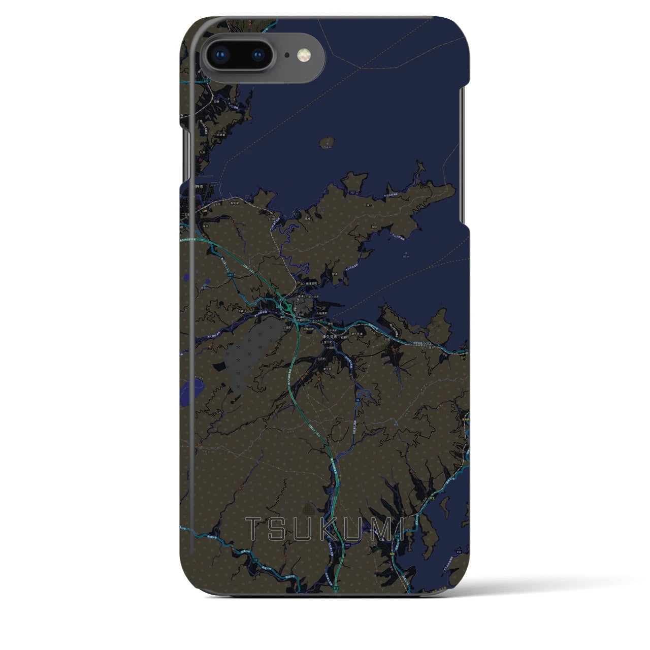 【津久見(大分県)】地図柄iPhoneケース(バックカバータイプ)