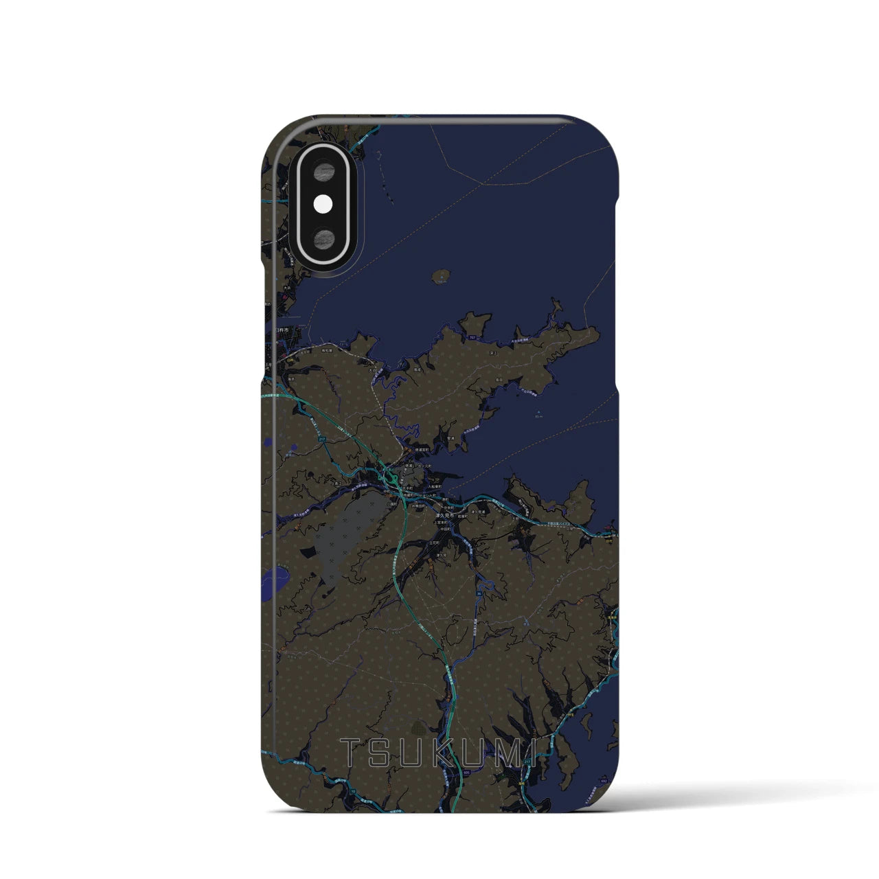 【津久見(大分県)】地図柄iPhoneケース(バックカバータイプ)