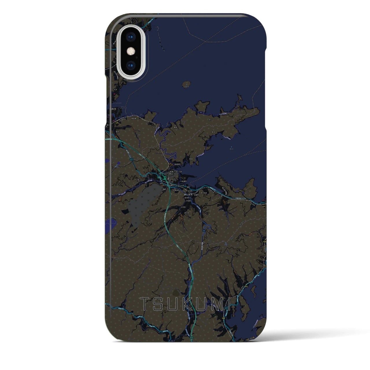 【津久見(大分県)】地図柄iPhoneケース(バックカバータイプ)