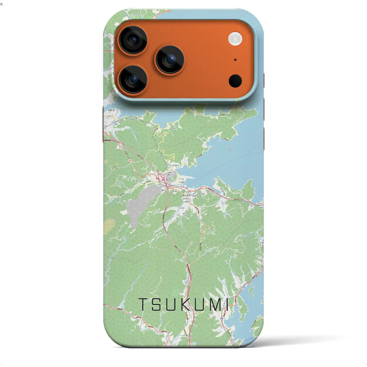 【津久見(大分県)】地図柄iPhoneケース(バックカバータイプ)