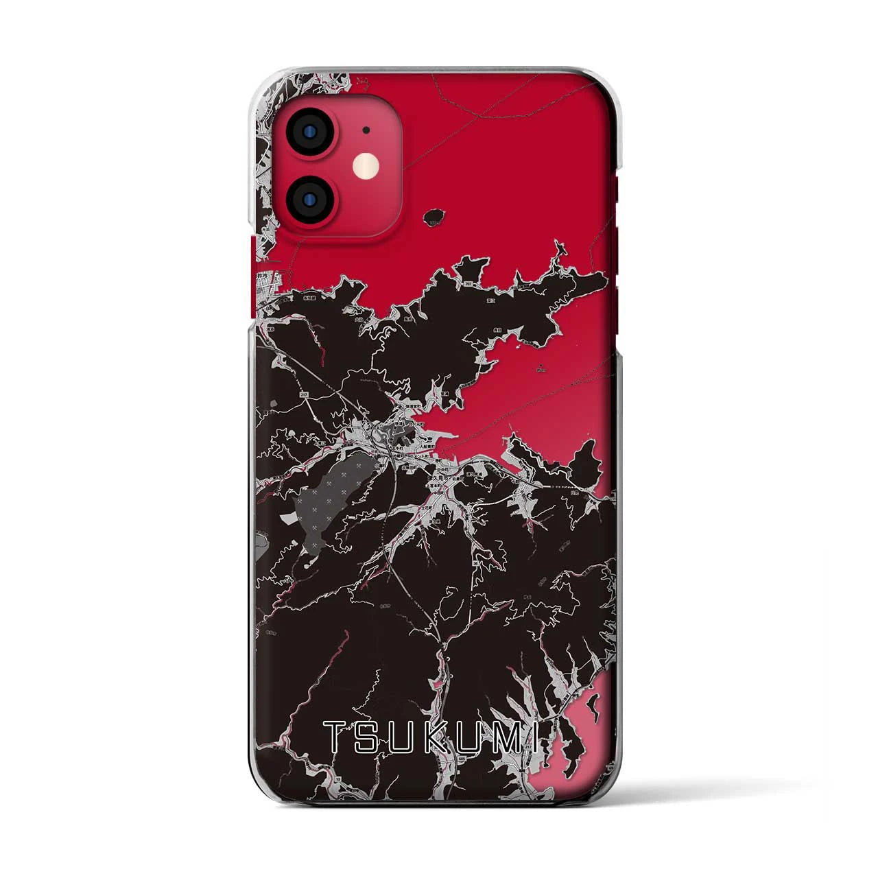 【津久見(大分県)】地図柄iPhoneケース(クリアタイプ)