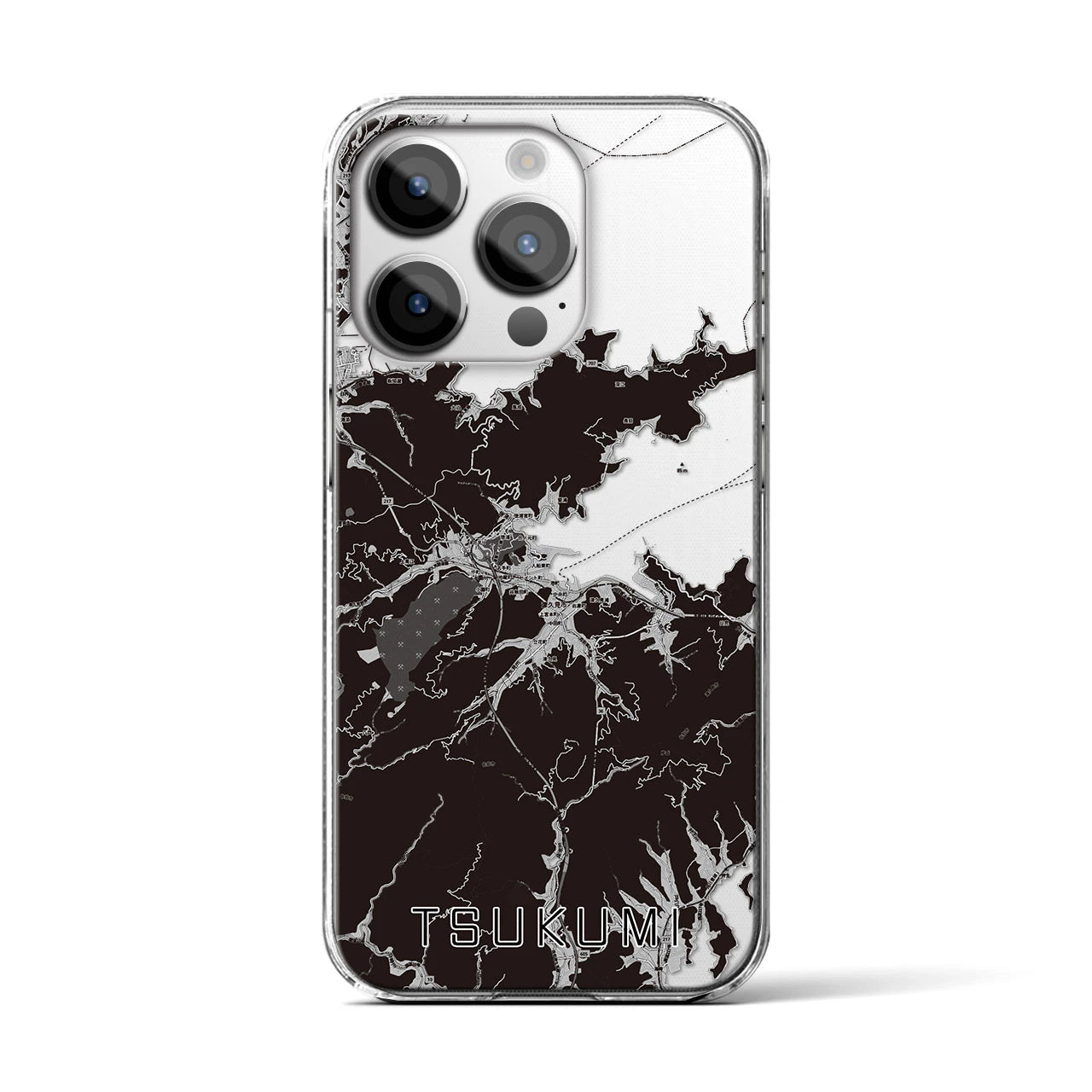 【津久見(大分県)】地図柄iPhoneケース(クリアタイプ)