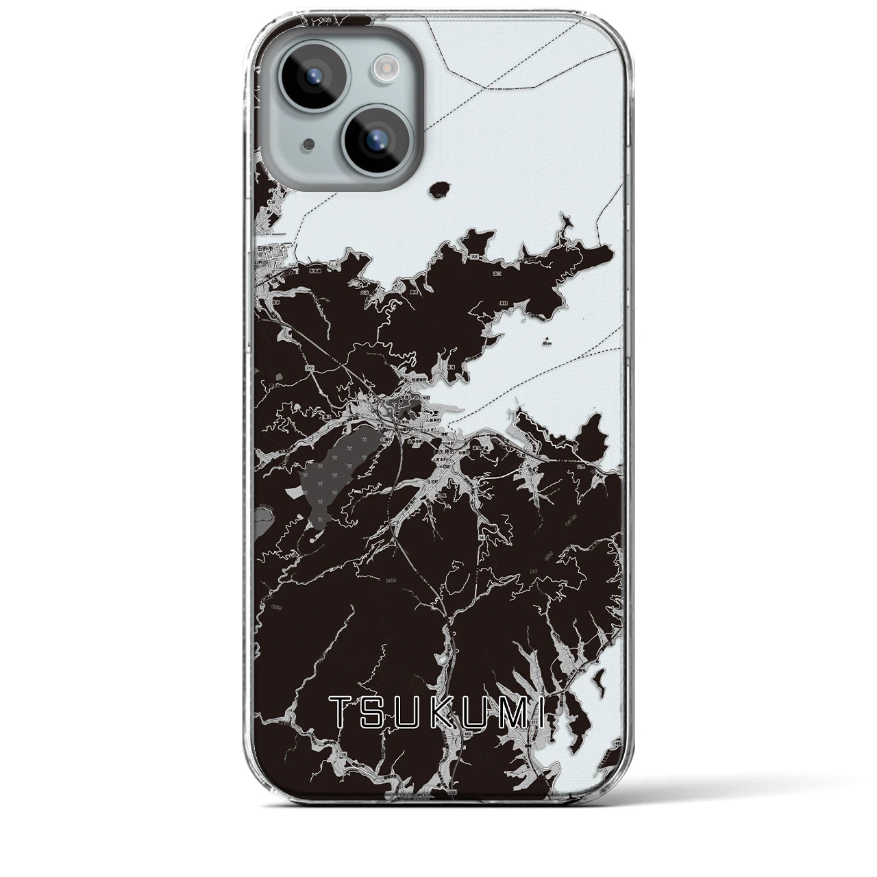 【津久見(大分県)】地図柄iPhoneケース(クリアタイプ)