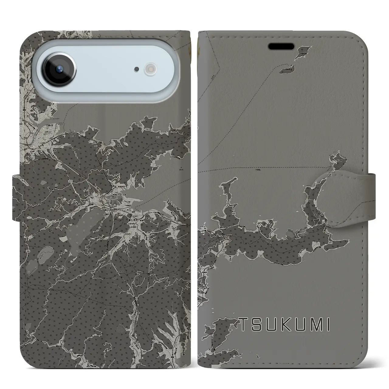 【津久見(大分県)】地図柄iPhoneケース(手帳タイプ)