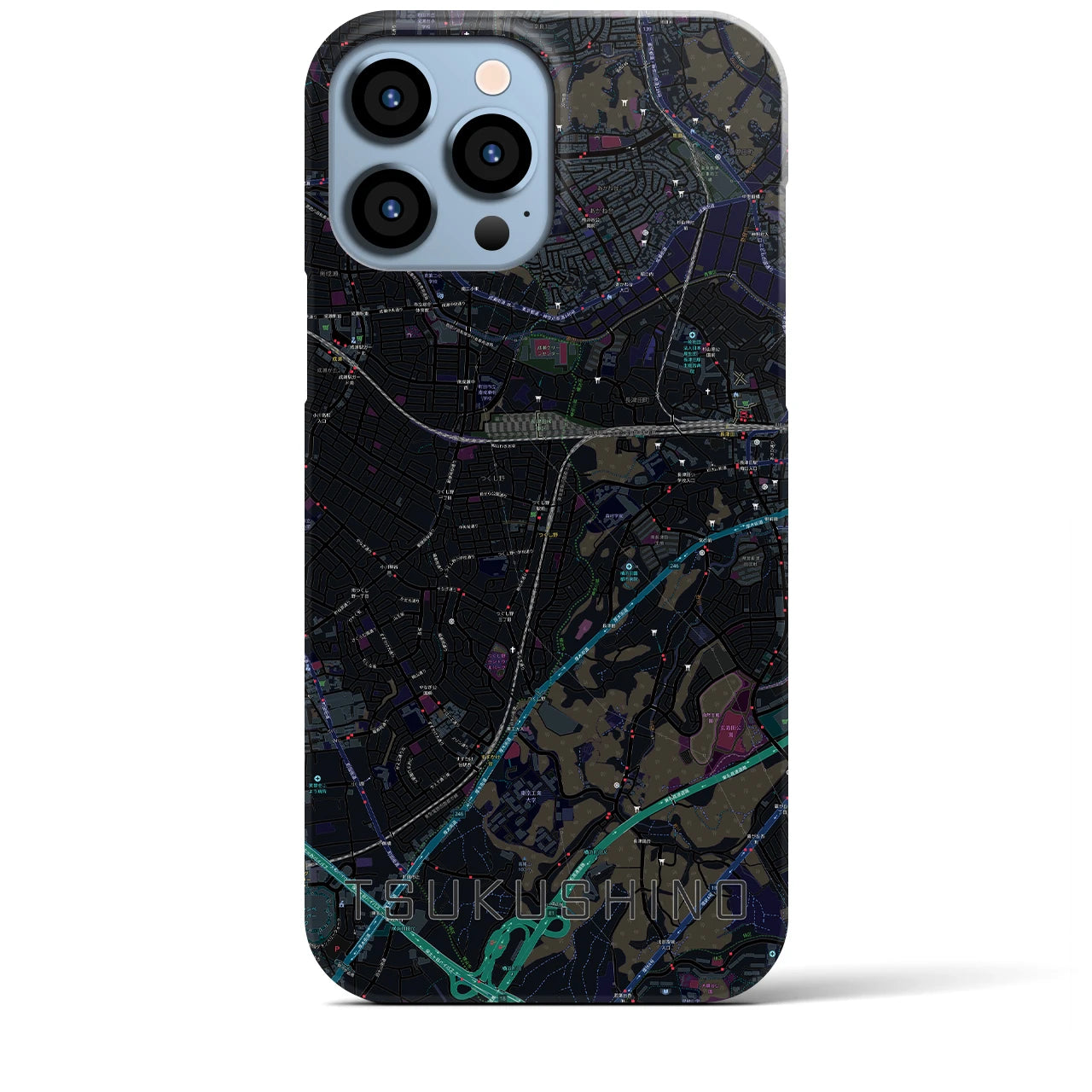 【つくし野(東京都)】地図柄iPhoneケース(バックカバータイプ)