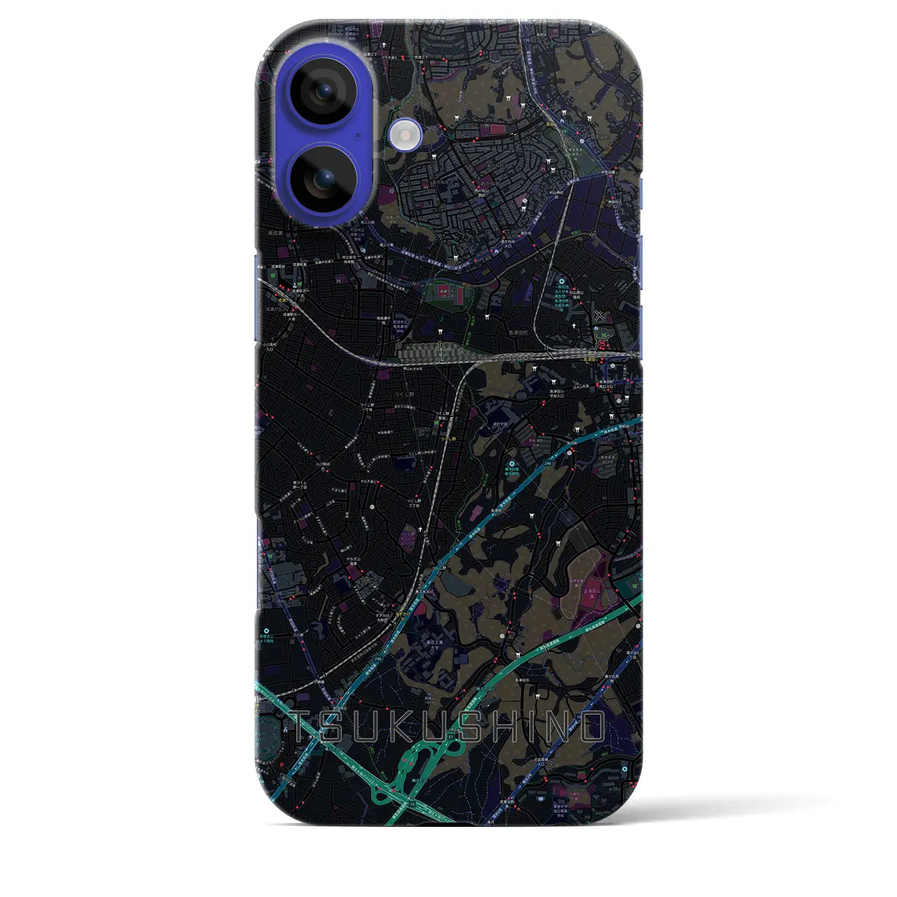 【つくし野(東京都)】地図柄iPhoneケース(バックカバータイプ)