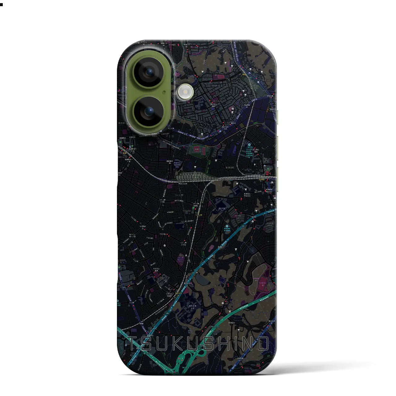 【つくし野(東京都)】地図柄iPhoneケース(バックカバータイプ)