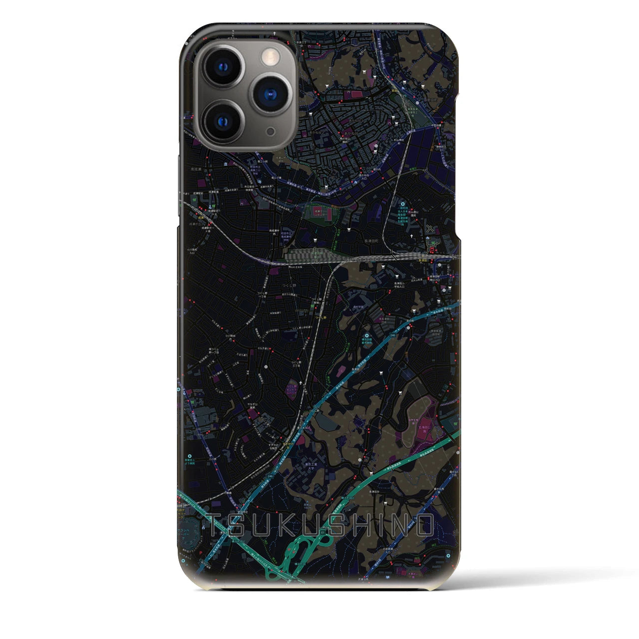 【つくし野(東京都)】地図柄iPhoneケース(バックカバータイプ)