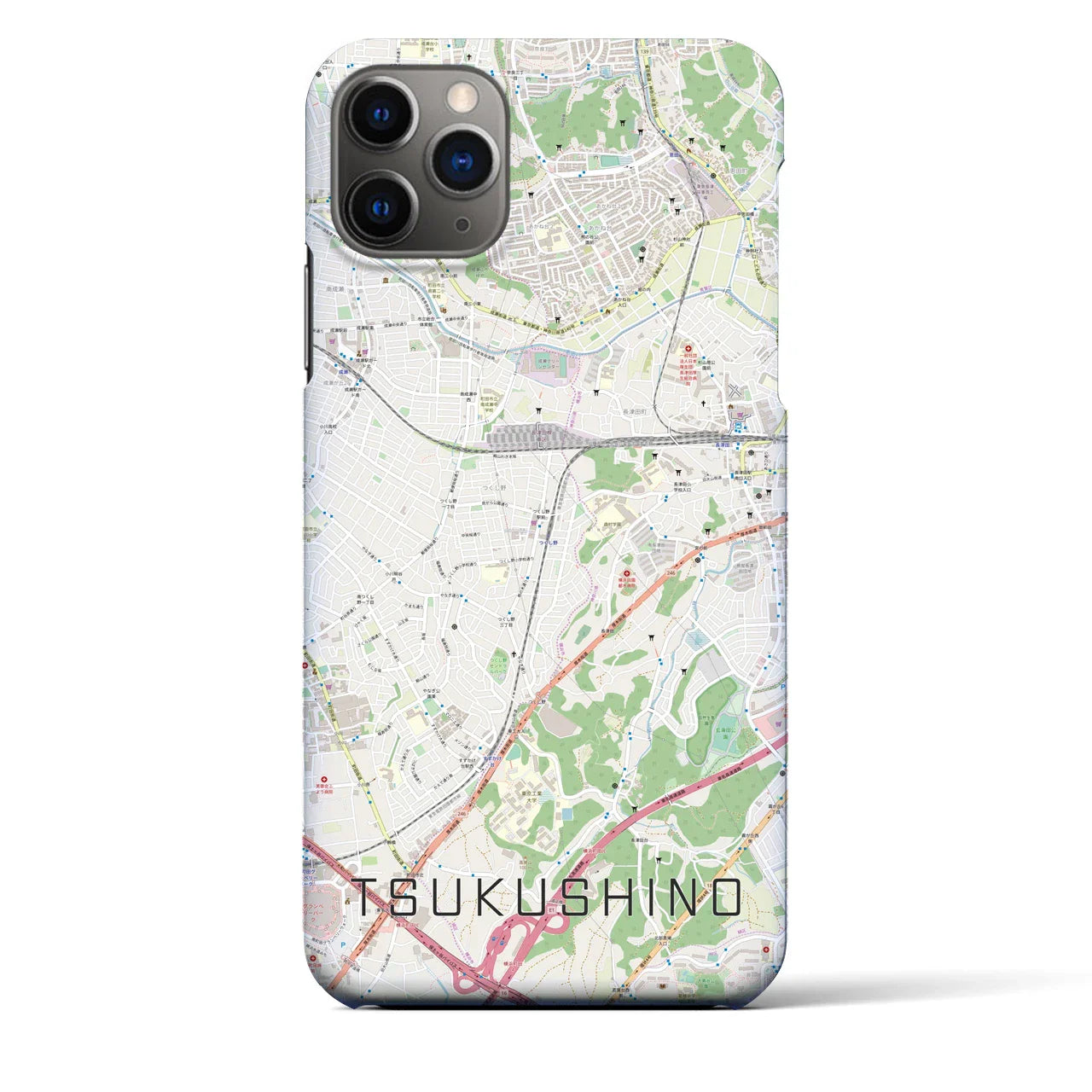 【つくし野(東京都)】地図柄iPhoneケース(バックカバータイプ)