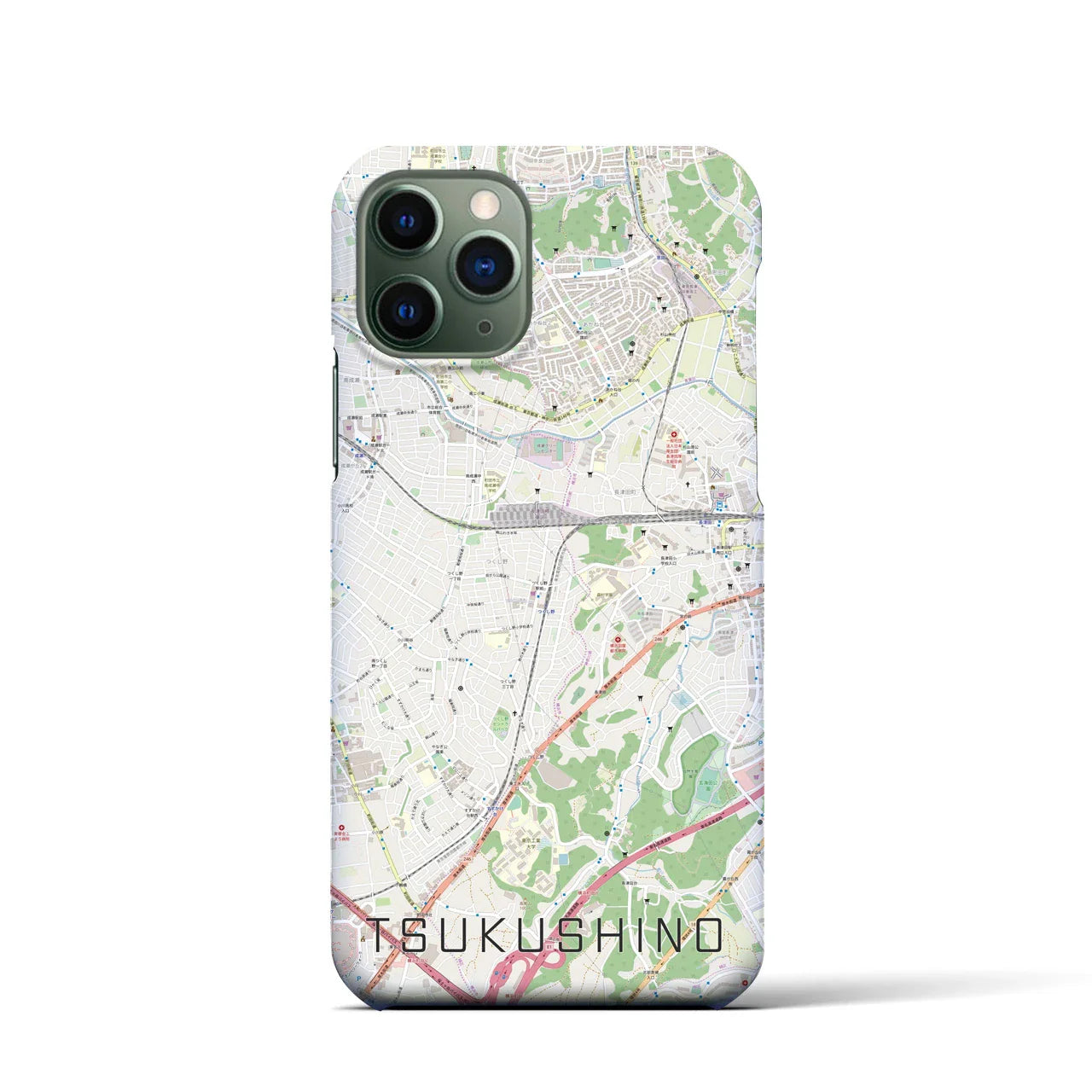 【つくし野(東京都)】地図柄iPhoneケース(バックカバータイプ)