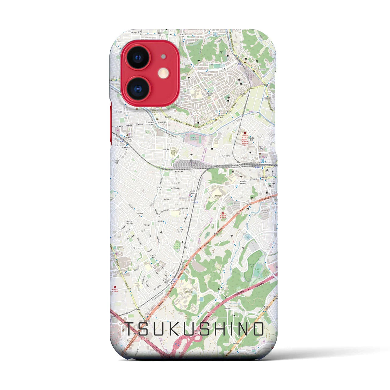 【つくし野(東京都)】地図柄iPhoneケース(バックカバータイプ)