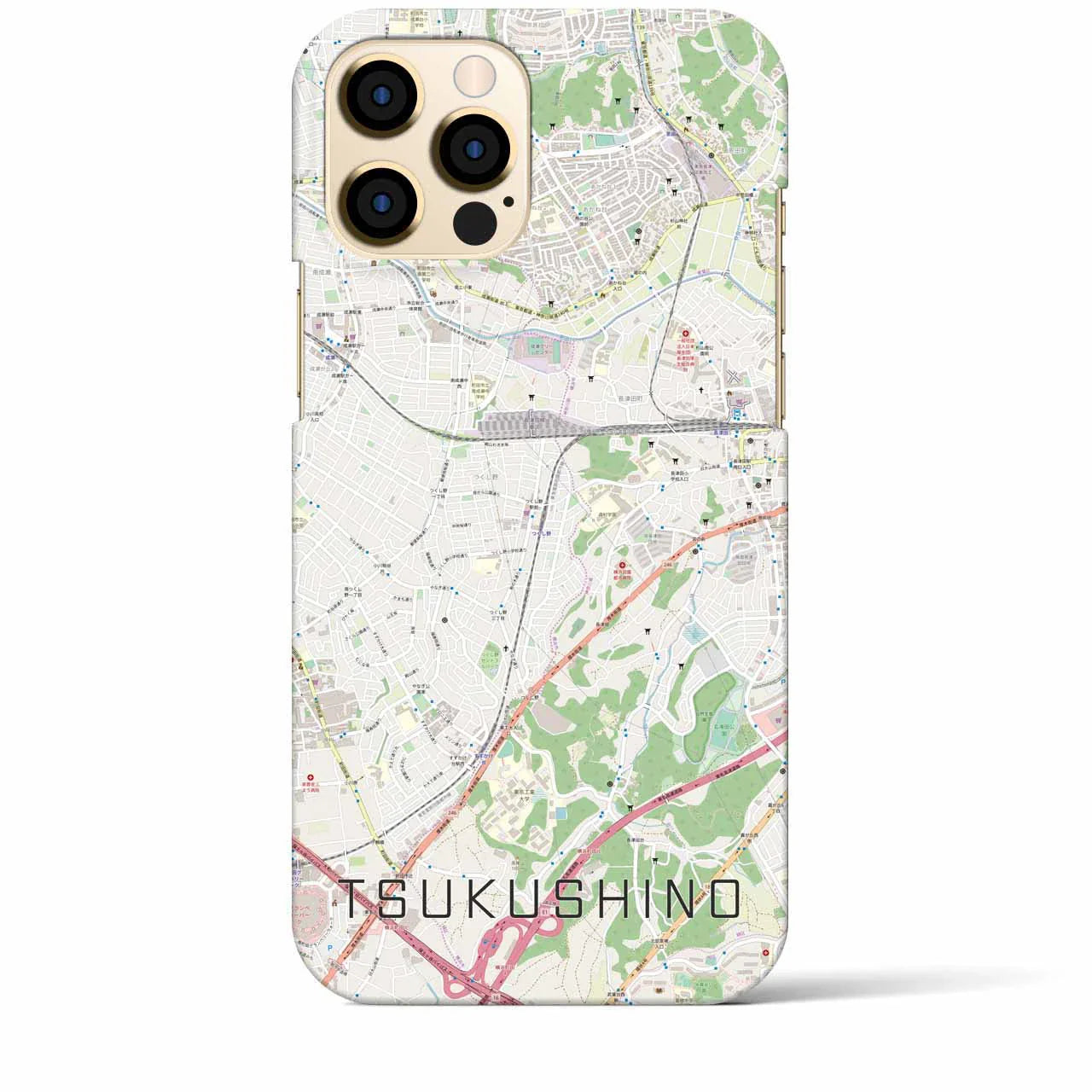 【つくし野(東京都)】地図柄iPhoneケース(バックカバータイプ)