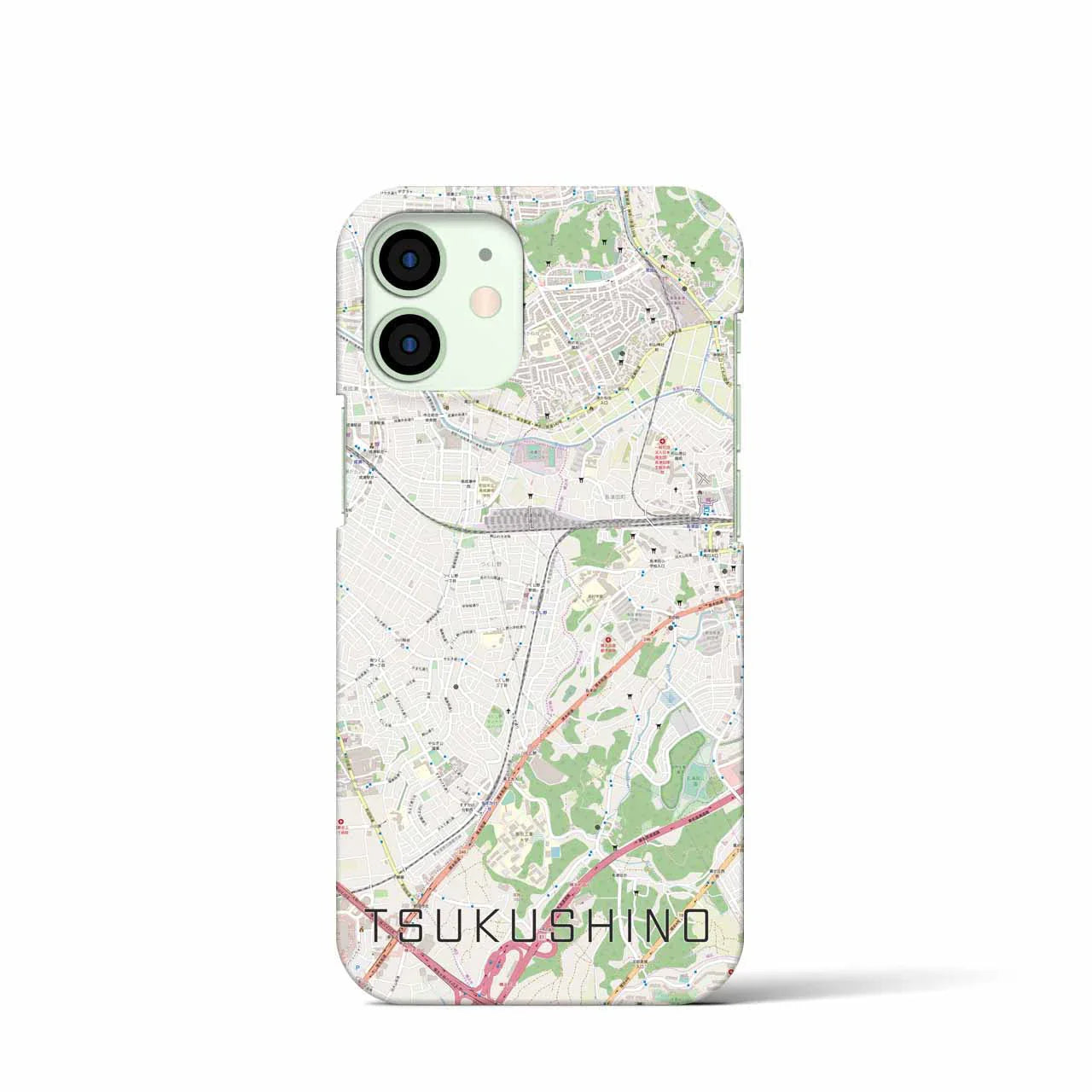 【つくし野(東京都)】地図柄iPhoneケース(バックカバータイプ)