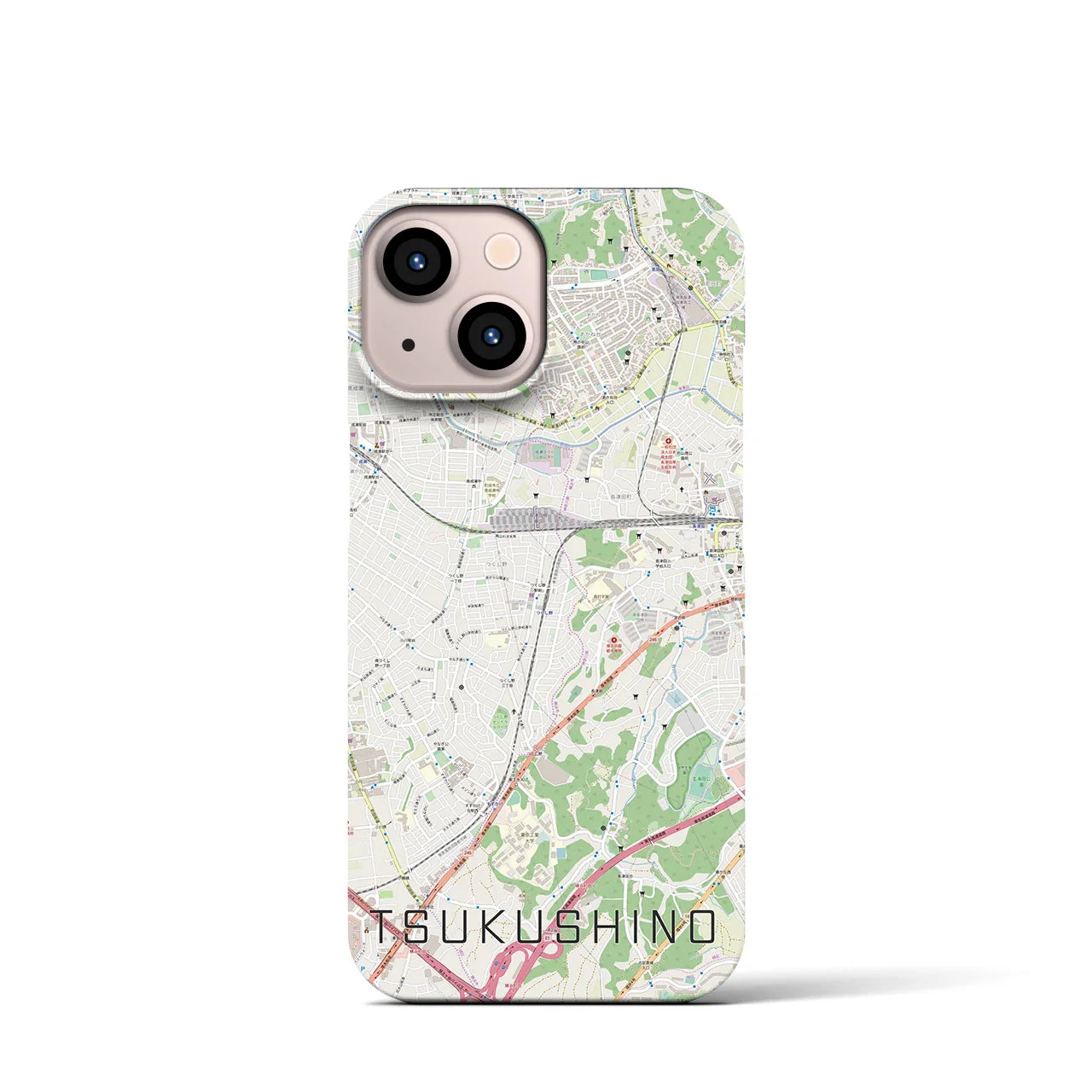【つくし野(東京都)】地図柄iPhoneケース(バックカバータイプ)