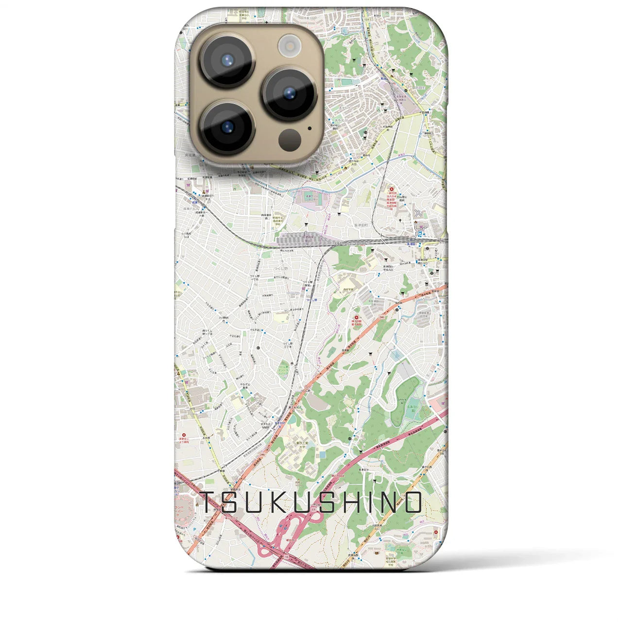 【つくし野(東京都)】地図柄iPhoneケース(バックカバータイプ)