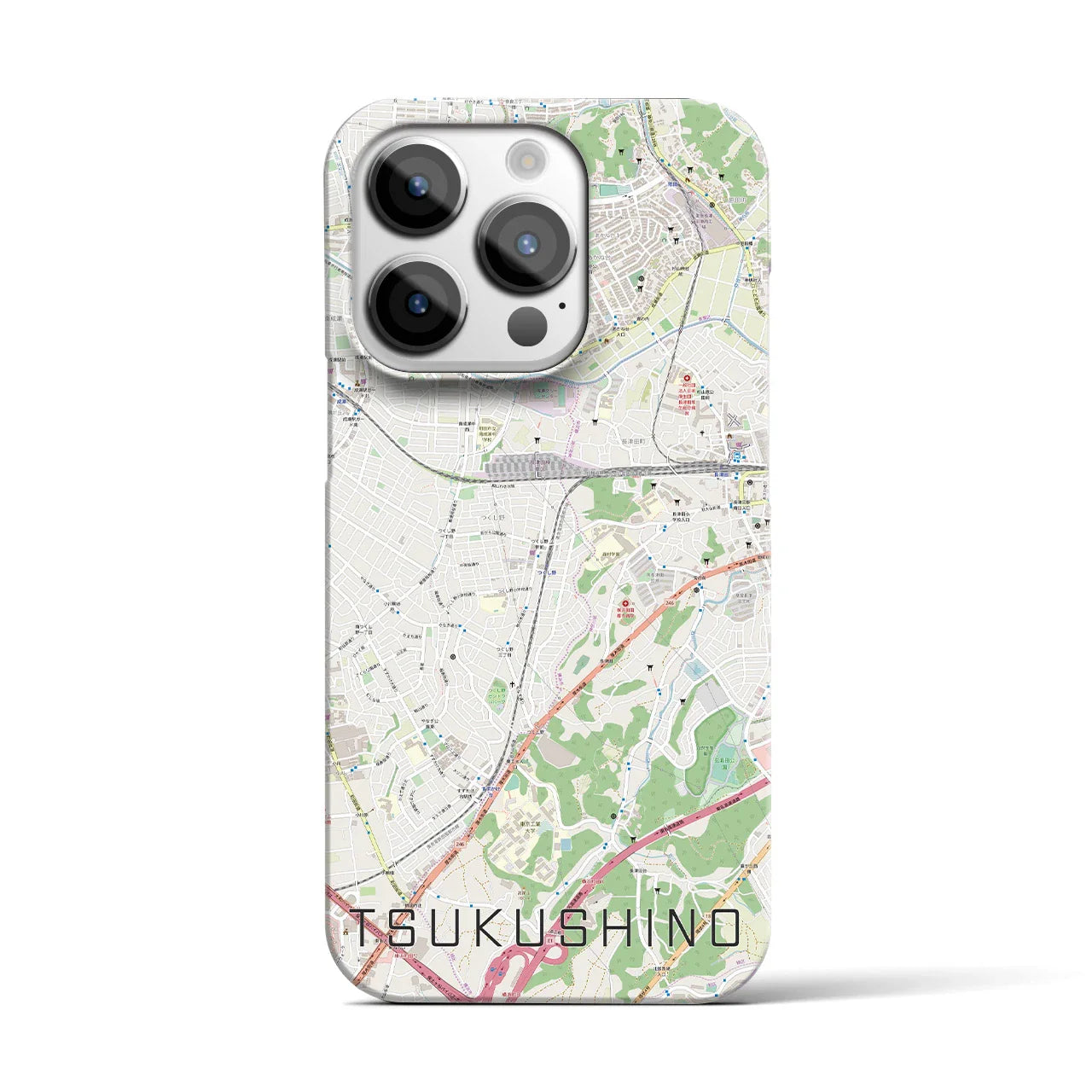 【つくし野(東京都)】地図柄iPhoneケース(バックカバータイプ)