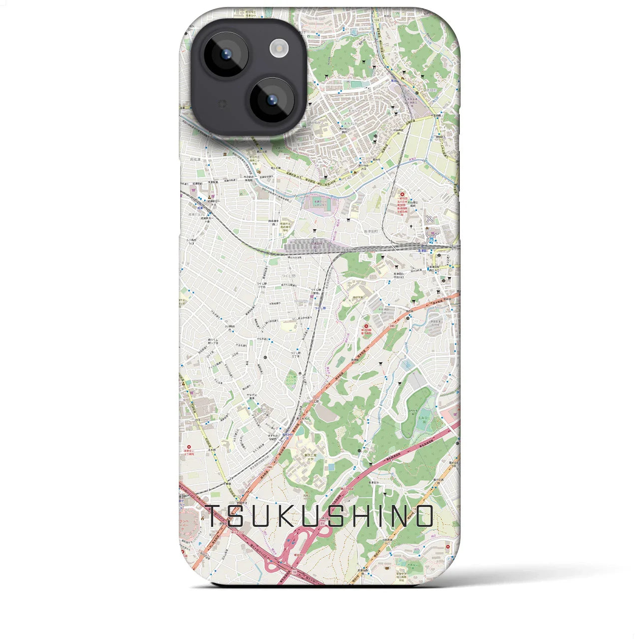 【つくし野(東京都)】地図柄iPhoneケース(バックカバータイプ)