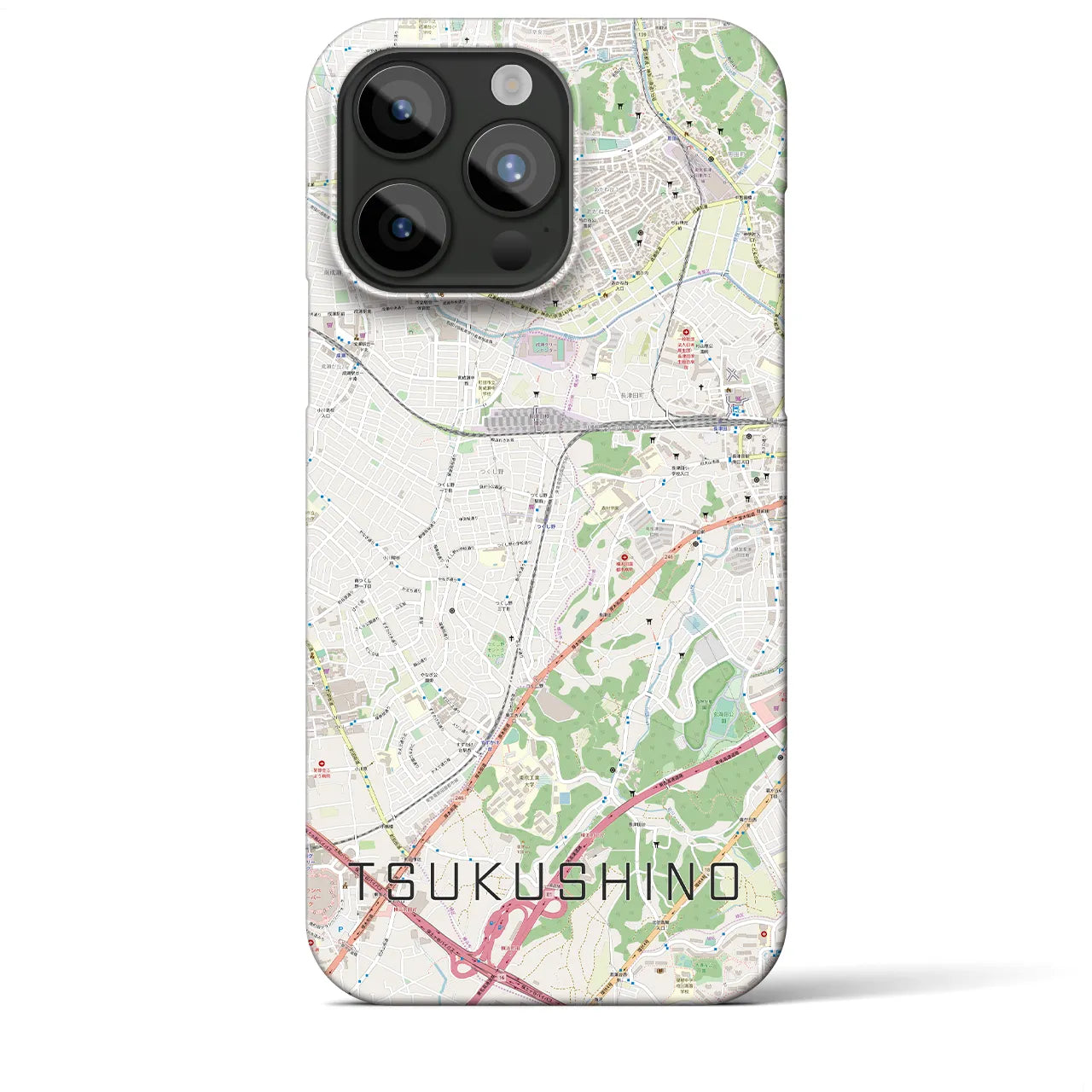 【つくし野(東京都)】地図柄iPhoneケース(バックカバータイプ)