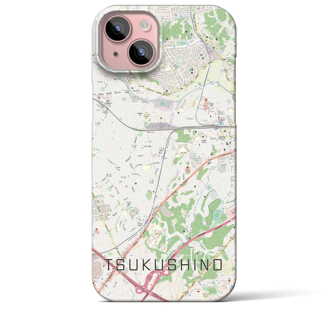 【つくし野(東京都)】地図柄iPhoneケース(バックカバータイプ)
