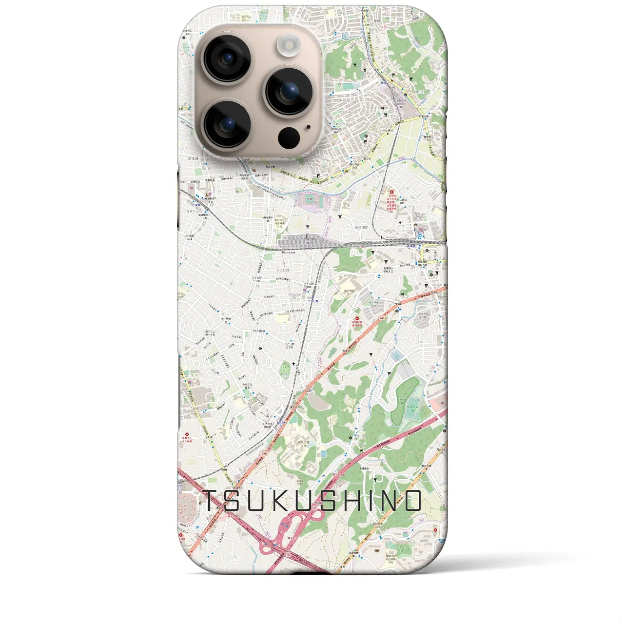 【つくし野(東京都)】地図柄iPhoneケース(バックカバータイプ)