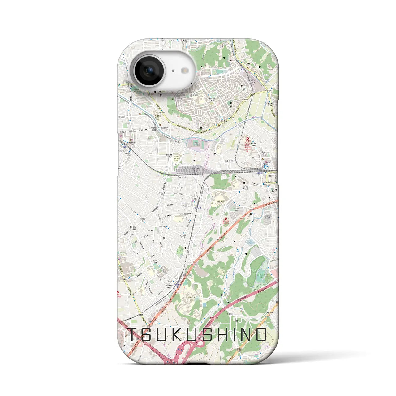【つくし野(東京都)】地図柄iPhoneケース(バックカバータイプ)