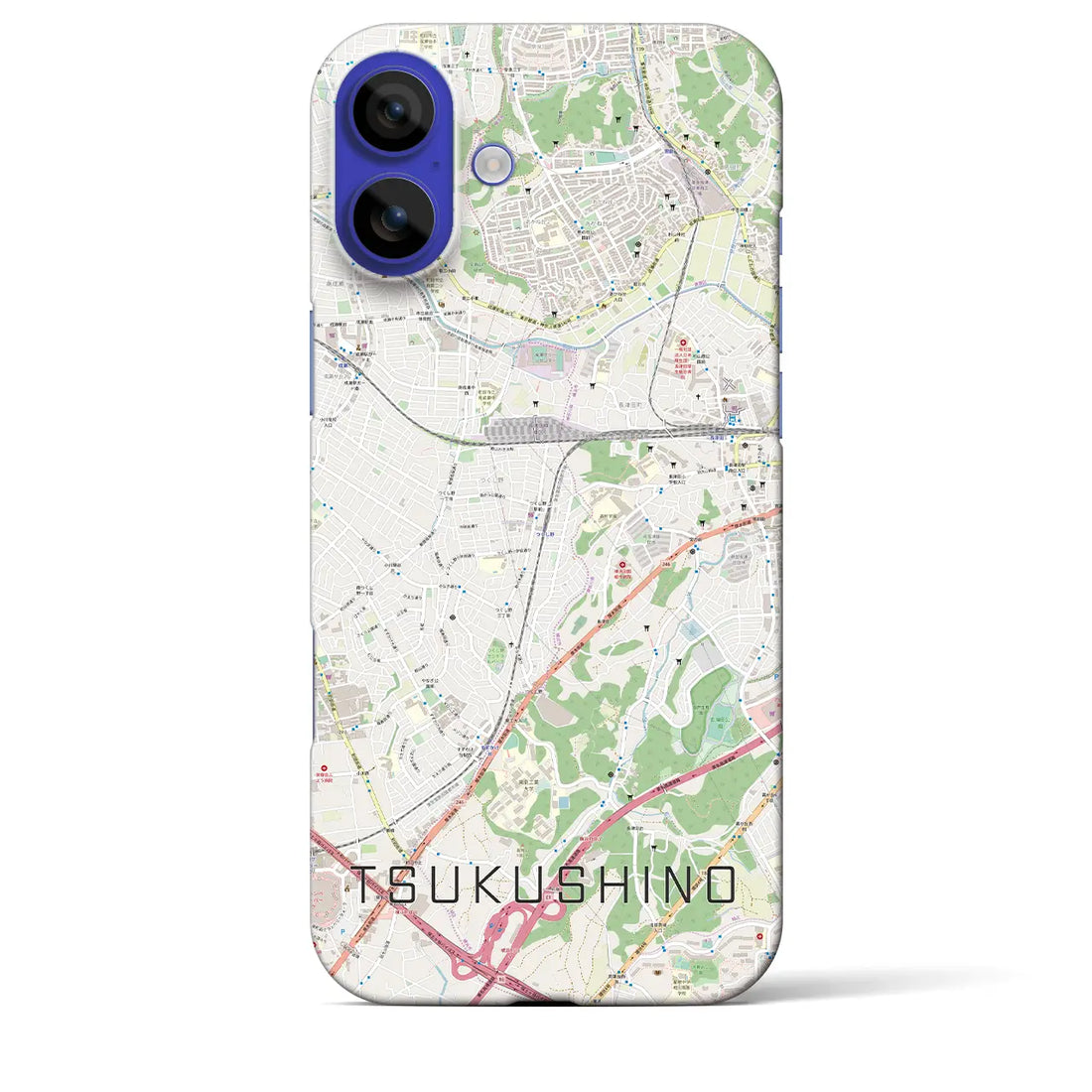 【つくし野(東京都)】地図柄iPhoneケース(バックカバータイプ)ナチュラル・iPhone 16 Pro Max 用