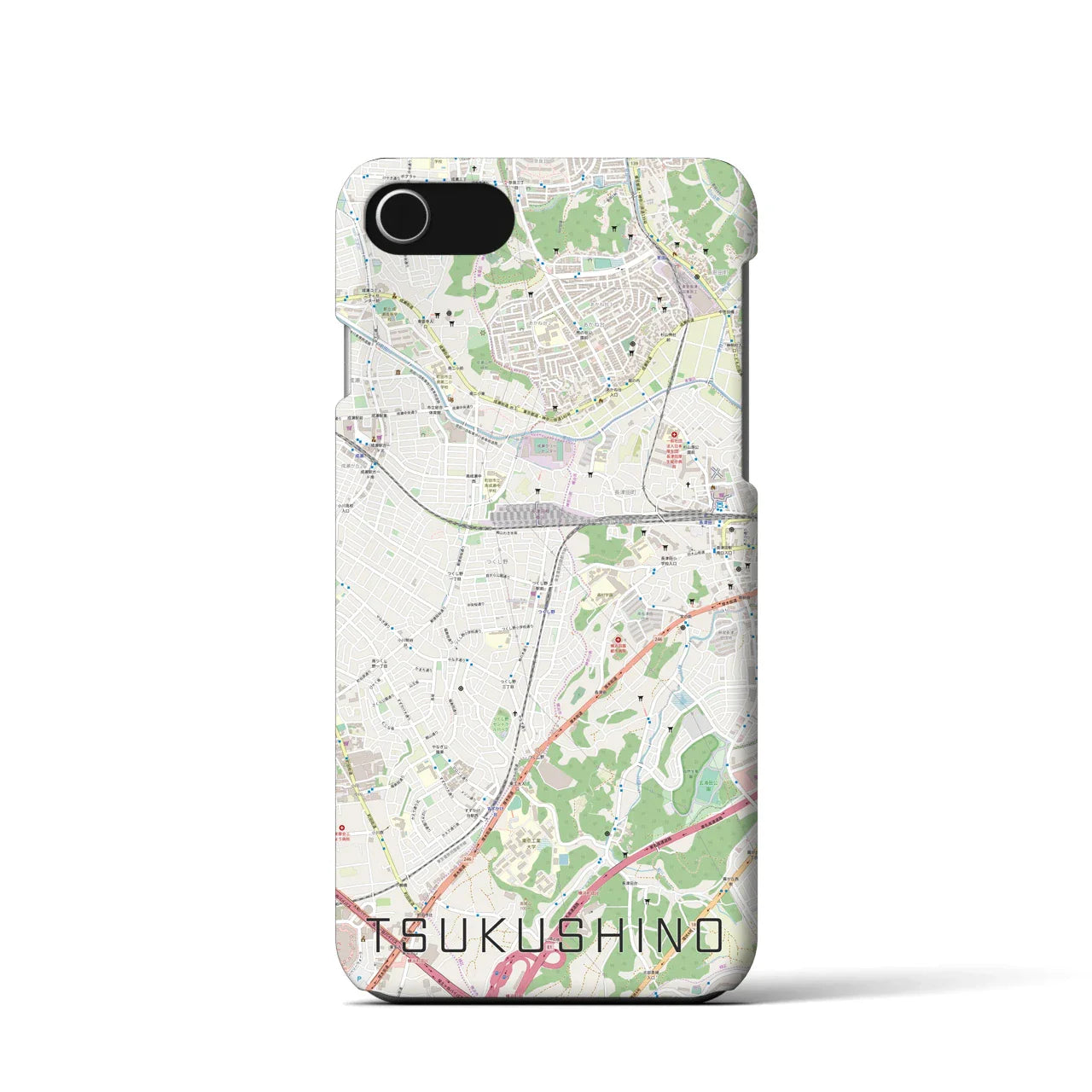 【つくし野(東京都)】地図柄iPhoneケース(バックカバータイプ)
