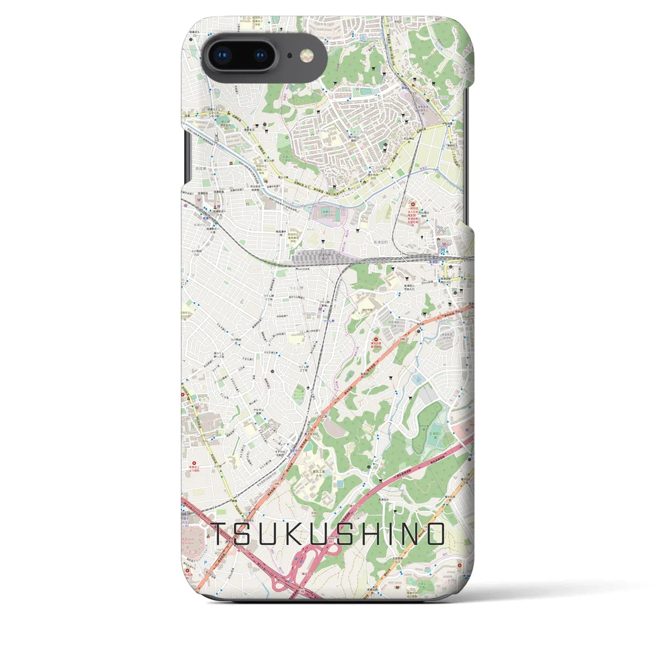 【つくし野(東京都)】地図柄iPhoneケース(バックカバータイプ)