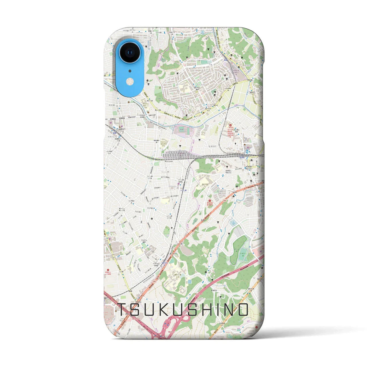 【つくし野(東京都)】地図柄iPhoneケース(バックカバータイプ)