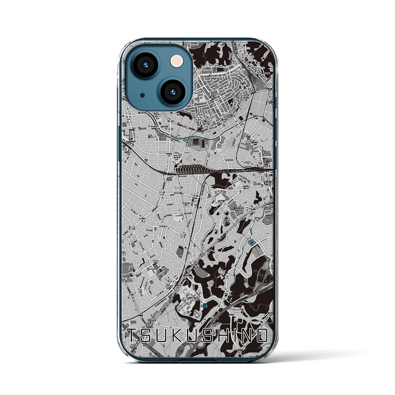 【つくし野(東京都)】地図柄iPhoneケース(クリアタイプ)