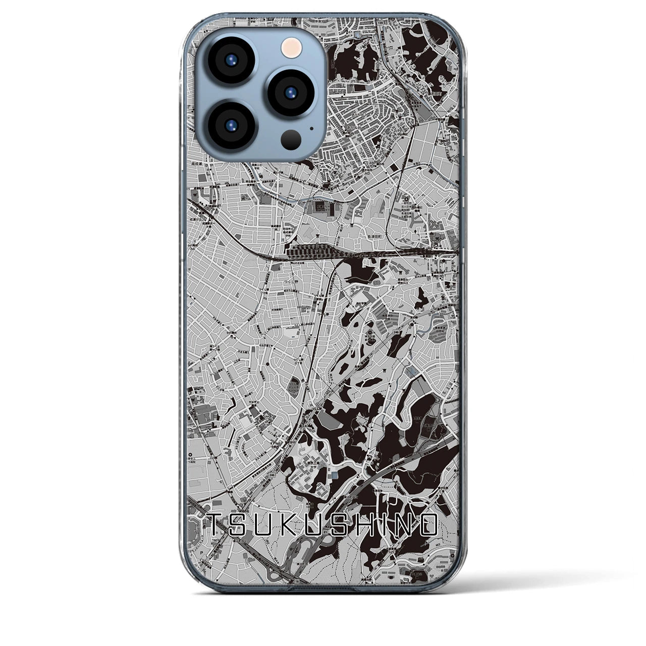 【つくし野(東京都)】地図柄iPhoneケース(クリアタイプ)