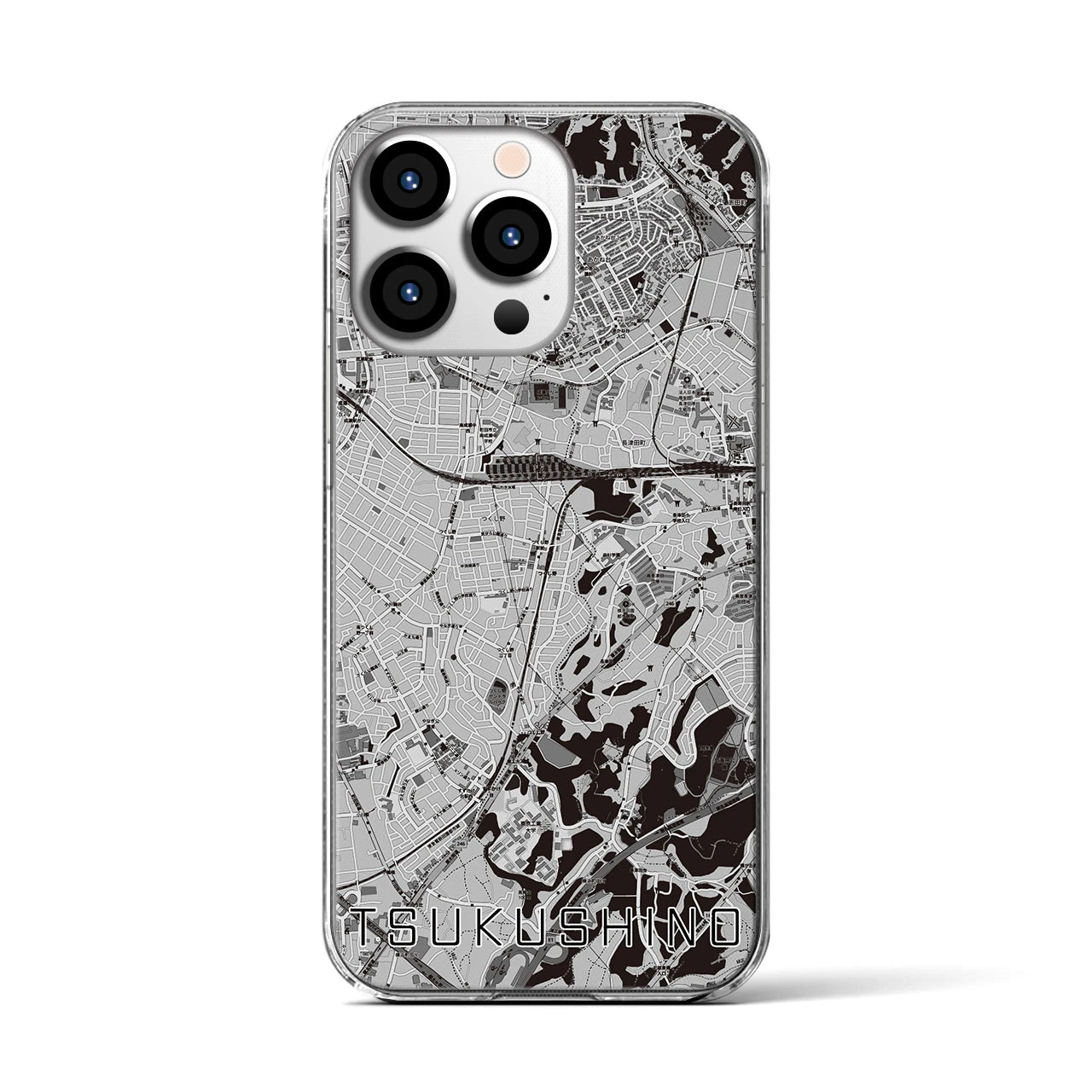 【つくし野(東京都)】地図柄iPhoneケース(クリアタイプ)