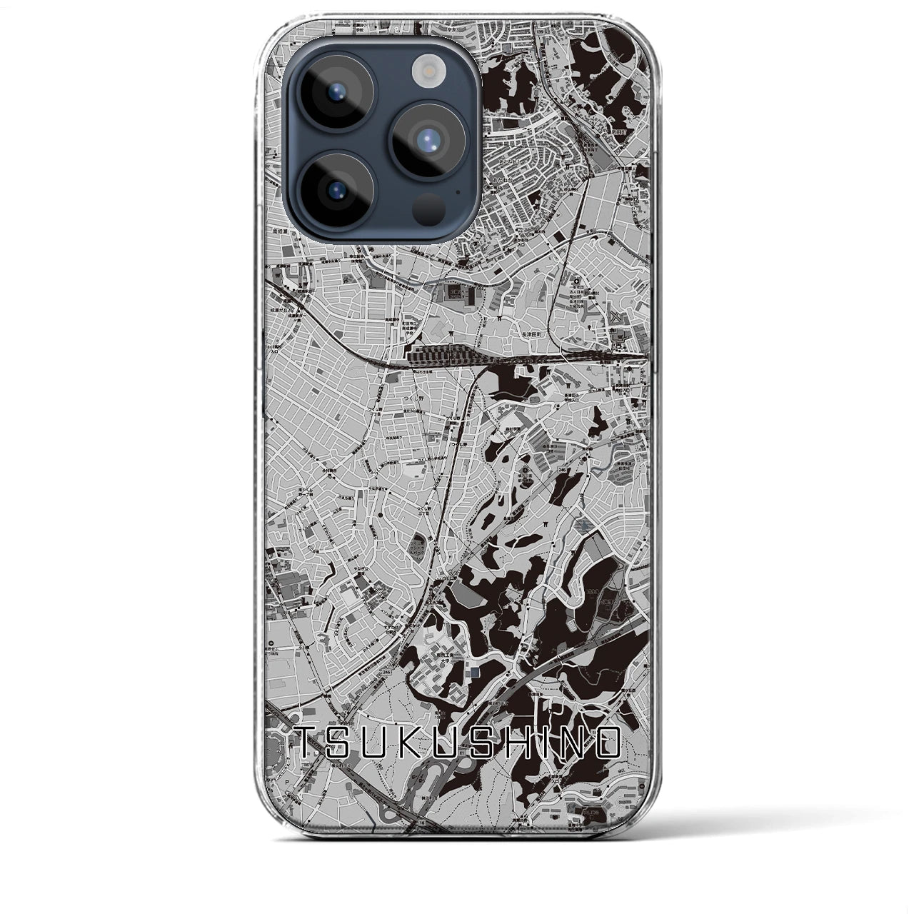 【つくし野(東京都)】地図柄iPhoneケース(クリアタイプ)