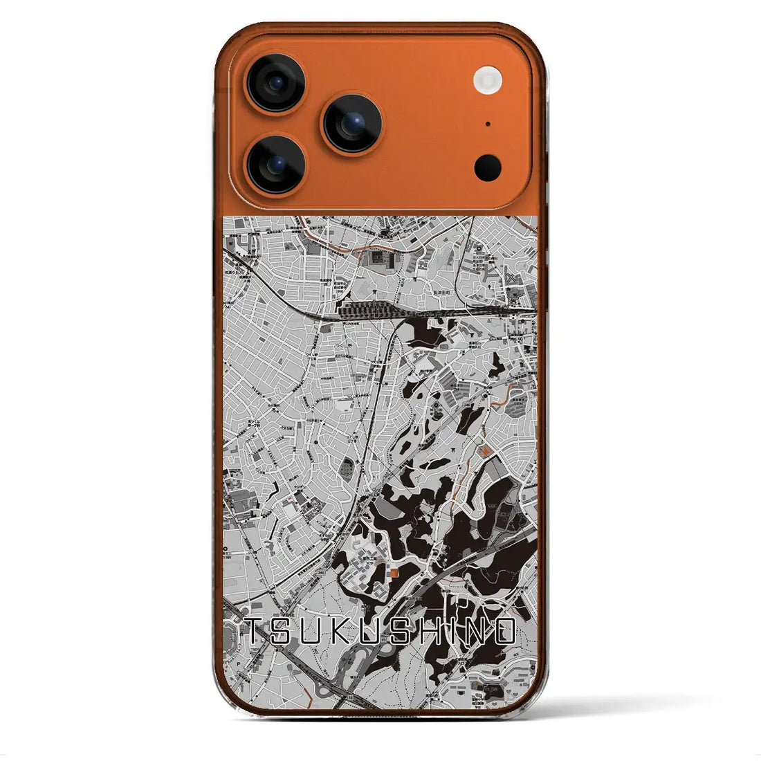 【つくし野(東京都)】地図柄iPhoneケース(クリアタイプ)モノトーン・iPhone 17 Pro Max 用