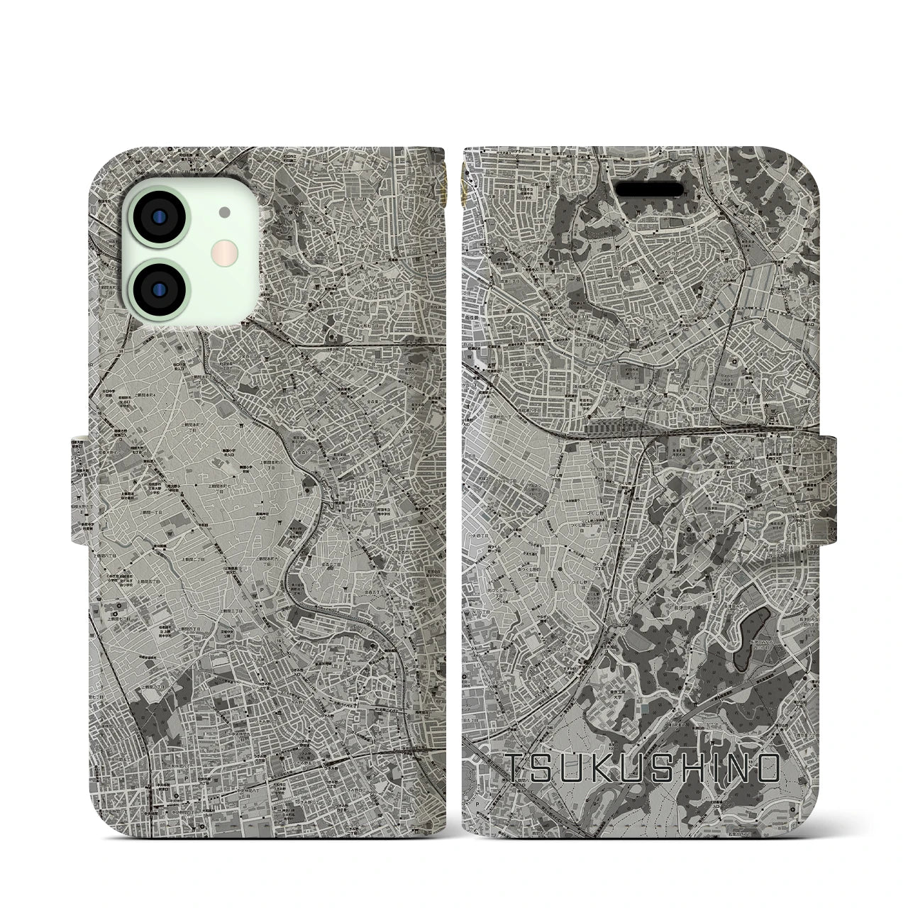 【つくし野(東京都)】地図柄iPhoneケース(手帳タイプ)