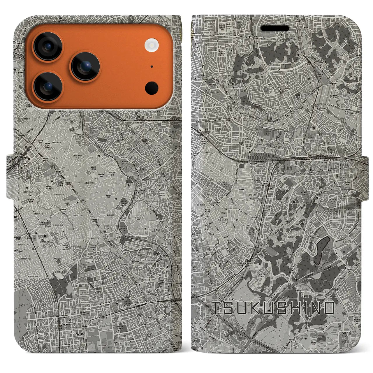 【つくし野(東京都)】地図柄iPhoneケース(手帳タイプ)