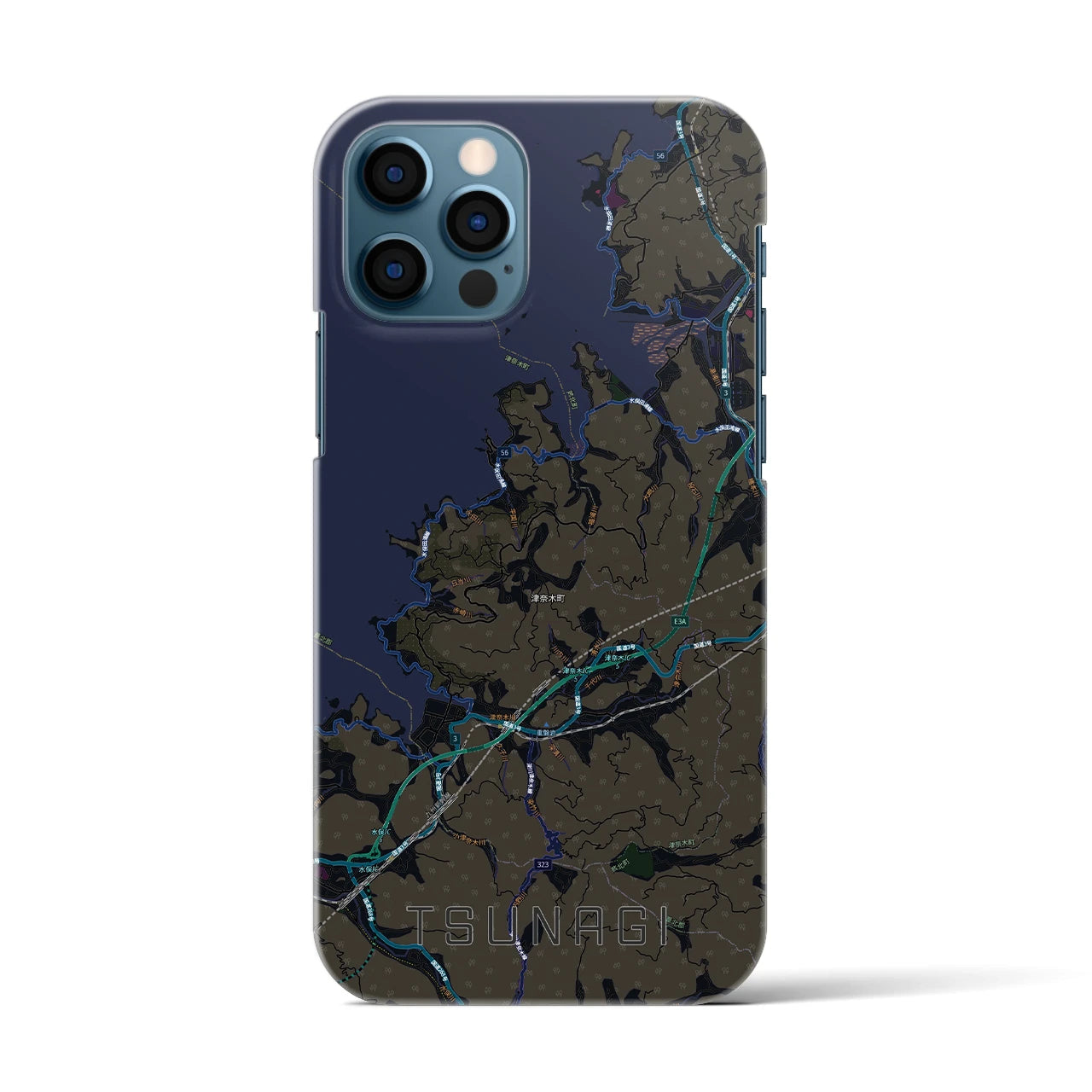 【津奈木(熊本県)】地図柄iPhoneケース(バックカバータイプ)